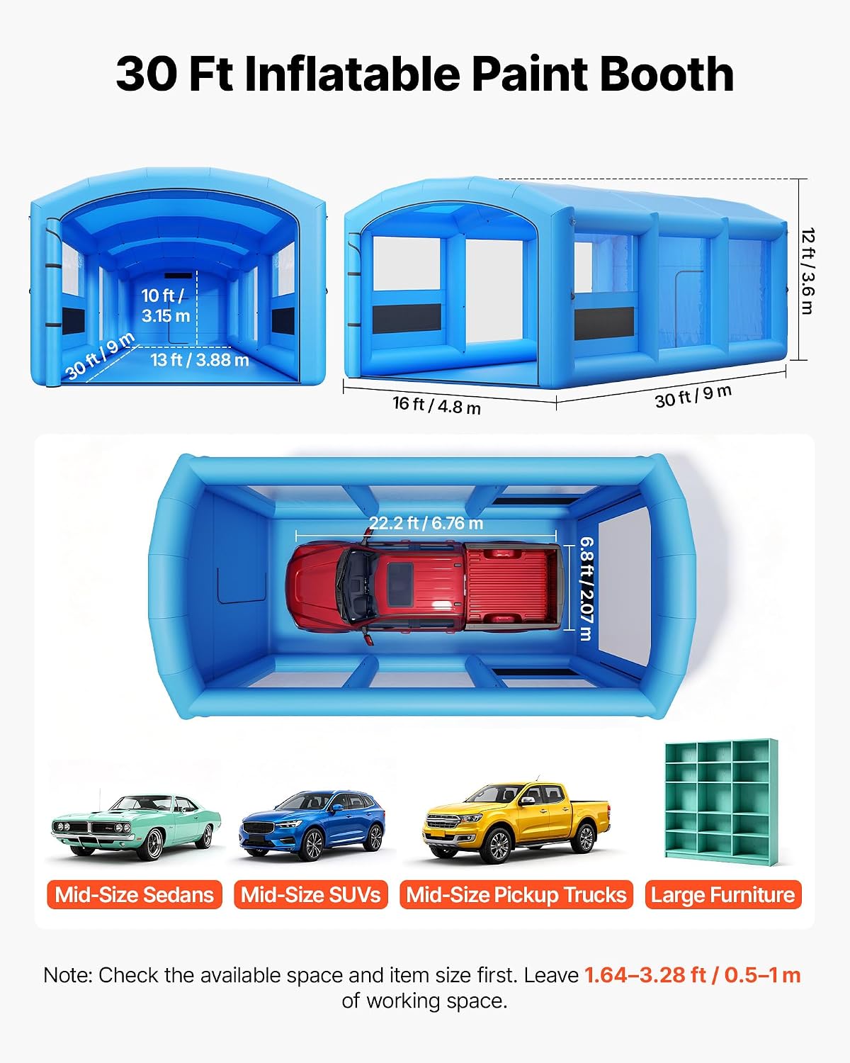 Inflatable Paint Booth, 30 x 1 - Inflatable Paint Booth บทวิจารณ์และราคา